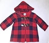 OshKosh B ' goshベビー女の子バッファローチェック切り替えセータージャケット、レッド カラー: レッド