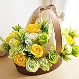 BIO ローズバスケット　フレグランスソープフラワー　人気の定番商品　ボリュームバスケット　お祝い　記念日　お見舞い　バレンタインデー　ホワイトデー　母の日　　 (グリーン)