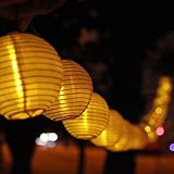 VStoy ソーラーストリングライト 提燈なデザイン 全長4.8M 20颗LED イルミネーションライト 防水 屋外 お庭や こどもの日 クリスマス飾りなど用
