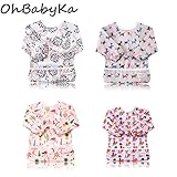 防水スモック 子供 エプロン 長袖 防水ビブ 防汚 絵画 食事用エプロン スタイ 遊び 料理作り用 ポケット付き ベビー 赤ちゃん 4枚セット 幼稚園 離乳食 保育園 入園準備 女の子 男の子 兼用 