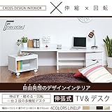 FAN DESK 伸張式TV＆デスク 机 パソコンデスク PCデスク/ホワイト