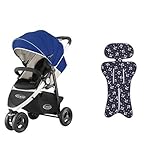 【セット買い】 グレコ ベビーカー シティトレック ネイビー + さらっとマット マリンアンカーNV 純正リバーシブルタイプ