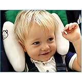 アジャスタブルベビーソフト頭頸部サポート子供幼児旅行車の安全シート枕クッションバナナ形状 - ホワイト