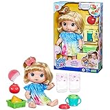 ハズブロ(HASBRO) ベビーアライブ ジュースだいすきベビー、対象年齢3才以上、12インチ(30 cm) サイズ お人形セット、ボトル・おむつ、ジューサー、ブロンドヘア F7356 正規品
