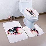 ハッピーハロウィン3 Pieceラグとトイレタンクセット、台座ラグ+トイレ蓋カバー+バスマットby xilalu