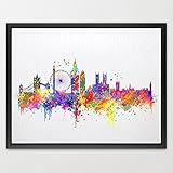 Dignovel Studios 8X10 London Skyline UK United Kingdom city Watercolor illustrations Art Print Kids 