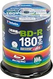Ve rbatim バーベ イタム 1回録画用 ブルーレイディスク BD-R 25GB 100枚 ホワイトプリンタブル 片面1層 1-6倍速 VBR130RP100SV4