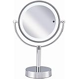 コイズミ LEDミラー 拡大鏡 調色 φ170mm 交流式 乾電池式 シルバー KBE-3090/S