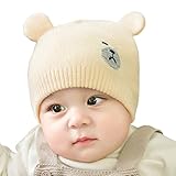 YAHUIPEIJP 可愛い ベビー ニット帽 赤ちゃん おクマさん 熊耳 ふわふわ キッズ 毛糸 ストライプ 新生児帽子 柔らか あったか 防寒対策 秋冬 男の子 女の子 男女児 帽子 ハット クリ