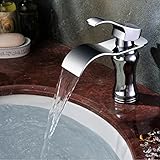 Yodel Single Handle Waterfall Widespread Bathroom Vanity Lavatory Sink Faucet,Chrome Finish [並行輸入品]