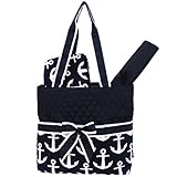 Navy & White Anchors Print 3pc. Baby New Born Diaper Bag by NGIL [並行輸入品]