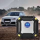 車用空気入れ エアコンプレッサー 電動ポンプ 12V　3種類ノズル付き 空気圧測定 LEDライト付き 自動車 バイク ボール 浮き輪 レジャー用品