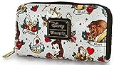 ディズニー 財布 Loungefly Disney Beauty And The Beast Tattoo All Over Print Zip [並行輸入品]
