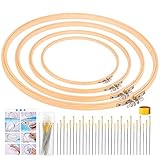 4枚入り 刺繍枠 円形(7.6/10.1/15.2/20.3/)刺しゅう枠 刺繍フープセット 30本 刺繍ニードル 刺繍わく 刺繍ツールセッ