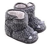 雪ブーツ、Feitong Toddler幼児ベビー女の子雪ブーツソフトソールPrewalkerベビーベッド靴 Age:12~18 Month グレイ BK112A1