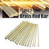 KINGSO真鍮ラウンドロッドバーAssorted Dia 2 – 8 mm DIYクラフトツール15個パック