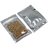 100枚入 食品袋 スナック 穀物 菓子 長期保存用 真空 アルミ袋 バルブリテールパッケージパックバッグ ジッパー 包装袋 クリア プラスチック 引き裂き (6 x 10 cm)