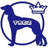 14色 愛犬名 or 犬種名入り サルーキ ステッカー DOG ON BOARD【DOG IN CAR 愛犬 ワンコ 名入れ ネーム ドッグ 犬 カーサイン TREZ　名前 名前入れ】 (ブルー)