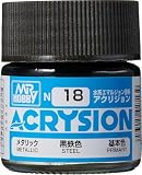 GSI クレオス(GSI Creos) アクリジョンカラー 黒鉄色 メタリック 10ml ホビー用塗料 N18