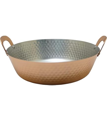 Amazon｜新光金属 天ぷら鍋 素銅 21cm IH対応 ミニ卓上天ぷら鍋 FS