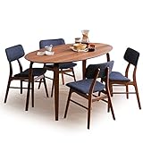 ダイニングテーブル テーブル チェア 5点セット 4人掛け 楕円 突板 食卓 幅150 ウォルナット