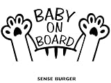 ネコ 猫 BABY ON BOARD ベイビーオンボード 赤ちゃん乗ってます ステッカー 黒 #P01.