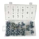 Perfk 全2サイズ選べる　110個セット　収納ケース付き　ニップルソケット　グリースニップルズルク継手　M6 M8 M10 45/90度セット - インペリアル