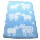 クリッパン KLIPPAN ウール ブランケット ミニサイズ 65×90cm ロッタの羊 ブルー 242402 ベビーブランケット [並行輸入品]