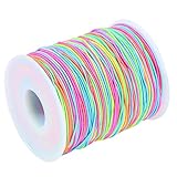 All Bright カラーコード 紐 手芸 アクセサリー ハンドメイド ミサンガ アンクレット 虹色 100m (1mm)