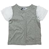 《春夏対応》 SUCRE(シュクル) 天竺無地袖チュールTシャツ 90cm /杢グレー NO.F-473065