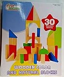 First Leaning 30 Wooden Color and Natural Blocks [並行輸入品]
