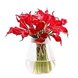 家庭の結婚式の装飾（赤）のための10個の生き生きした生き生きしたカラ花の人工花の花束