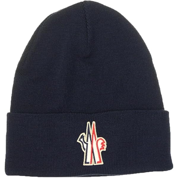 Amazon.co.jp: [モンクレール] ニット帽 帽子 ワンポイント ロゴ