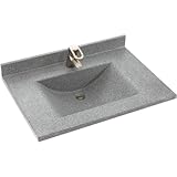 Swanstone cv2237 – 042 Contour 37-inchソリッドサーフェスVanity Top with Gray Granite Basin