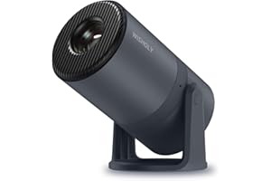 WISHOLY プロジェクター 小型【令和7年5月新登場！270°回転＆知能自動台形補正】プロジェクター 家庭用 18000LM 4K対応1080P Wi-Fi6 Bluetooth5.4 プロジェクター 天井投影 ホームプロジェクター HiFiスピ