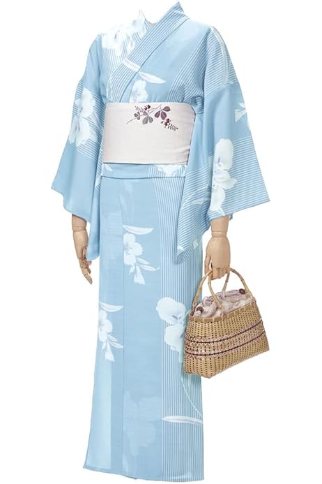 Amazon | [dear-japan] 撫松庵 縞に蕗 ローズ 黒 セオアルファ | 浴衣 通販