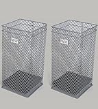 2点セット メッシュ 傘たて 四角 ダストボックス シルバー lh-031-2