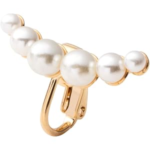 [cream dot クリームドット]イヤーカフ イヤーカフス イヤカフ ウェアリング 片耳用 メタル クリップ式 パール 【ゴールド×ワンサイズ】【予約:9月下旬】