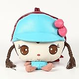(パームアイランドリゾート) 女の子 お人形 ぬいぐるみ リュック キッズ ベビー 用 お出掛けに 可愛い バックパック 青x赤