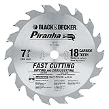 Black & Decker 77-717 Piranha 7-1/4-Inch 18 Tooth ATB Thin Kerf Crosscutting and Ripping Saw Blade w
