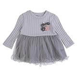 Chaufly ベビースカート 子供服 女の子 Aライン ドレス 洋服 フォーマル 幼児 キッズ ドレス 可愛い 発表会 パーティー 超柔らかい 長袖 春 秋 綿 チュールスカート