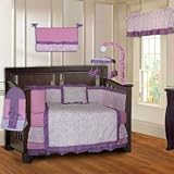 BabyFad Damask Girls Pink and Purple 10 Piece Baby Crib Bedding Set by BabyFad