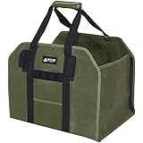 VASTLAND(ヴァストランド) 薪バッグ 容量63L オリーブ 焚き火用品 キャンプ バッグ 蝋引き帆布生地 防水・撥水加工 薪置き デイジーチェーン付き
