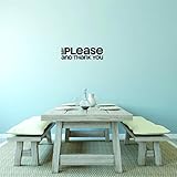 Design with Vinyl Moti 1938 3 Say Please Thank You Daycare Preschool Kids Playroom Boy Girl Peel & S