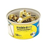 Ook 50616パッド入りPro Hangers Tidy Tins、最大50ポンドをサポート、真鍮、10セット