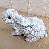 ウサギのオーナメント：カントリーラビットM（かがみ）[幅14cm、高さ8cm] ノーブランド品