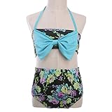 Domybestキッズ 水着 女の子 ビキニ 上下セット　　2点セット　ベビー スイムウェア 女児 ガールズ ミズギ スイミング スクール水着 セパレート　ツーピース　リボン　花柄　夏 ビーチ　海水浴