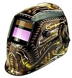 True-FusionTM Steampunk IQ1500 Solar Powered Auto-Darkening Welding Helmet/Grind mask with FREE Stor