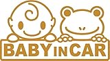 Sticker Shop Haru ステッカー 赤ちゃん＆カエル ゴールド 20cm