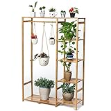 Plant shelf 竹フラワーラック、居間マルチプラントプラントラック、ハンギングタイプポットディスプレイスタンド、多機能ストレージラック、木製プラントスタンド Flower racks